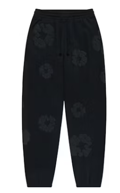 Denim Tears Cotton Wreath Sweatpants Black Monochrome