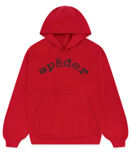 Load image into Gallery viewer, Sp5der VVS WEBSTONE AOP Hoodie Red
