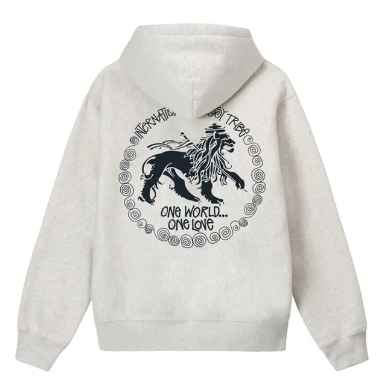 Stussy IST Lion Zip Hoodie 'Ash Heather'