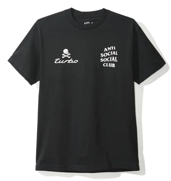 Anti social social club x Neighborhood 911 Turbo Tee Black