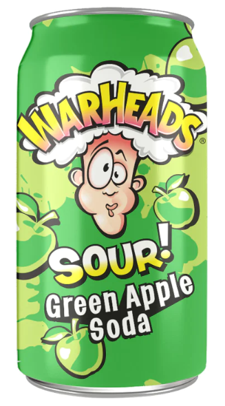 Warheads Sour Green Apple Soda (IN STOCK. IN STORE ONLY)