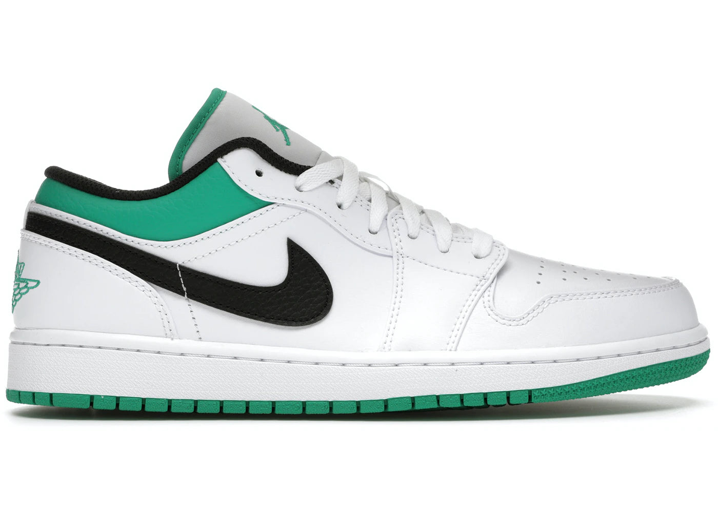 Jordan 1 Low White Lucky Green Black – Wpgsneaker